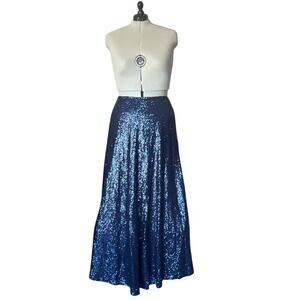 Society Plus Blue Sequin Ball Gown Skirt or Dress Women's Size 18-20 Zip GLAM